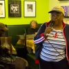Larry Taylor watches Gloria Shannon sing with Bonni at Beverly Bakery, a stop in the 2015 Beverly Art Walk