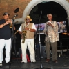 Bonni playing with Larry Taylor vocals, Joe B guitar, and horn section of Ike Carothers and HAwk, West Side Blues Fest, Columbus Park Sept. 2016