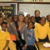 Miss Taj (front, with bass) and Bonni teach blues at Coles School, 2011